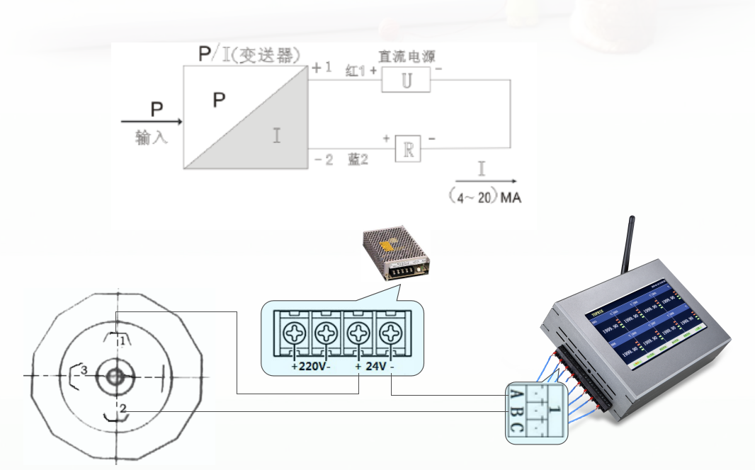 消防水池水位、水壓接線示意圖